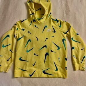 Nike Kids Yellow Sweater with Blue Swooshes